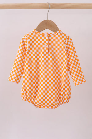Orange Tennessee puppy embroidery checkered bubble