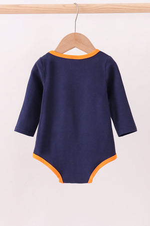 Premium Navy Auburn tiger applique bubble