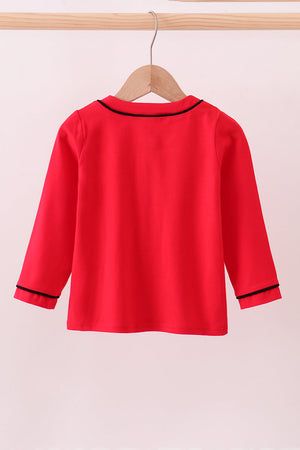 Premium Red Georgia bulldog embroidery cardigan