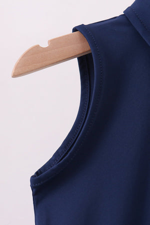 Blue everyday Collared Tank