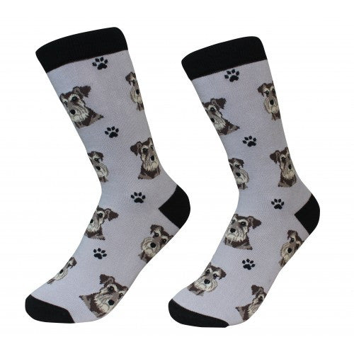 E&S Imports Pet Lover Unisex Socks - Schnauzer (uncropped) (800-105)