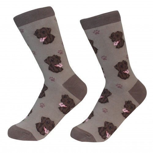 E&S Imports Pet Lover Unisex Socks - Labrador Retriever (chocolate) (800-22)