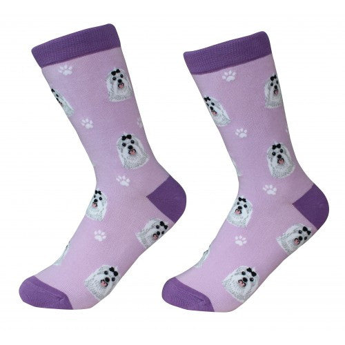 E&S Imports Pet Lover Unisex Socks - Maltese (800-24)