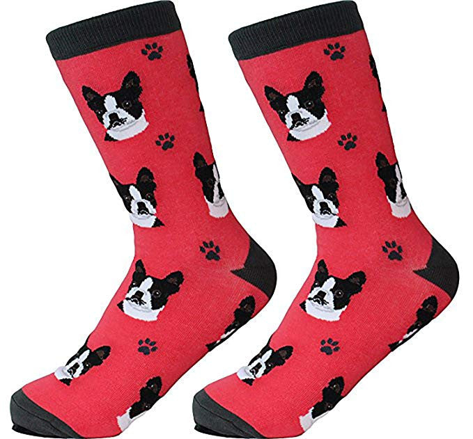 E&S Imports Pet Lover Unisex Socks - Boston Terrier (800-76) 