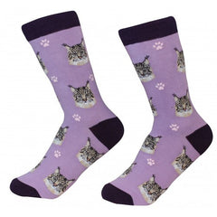 E&S Imports Pet Lover Unisex Socks - Maine Coon Cat (801-6)