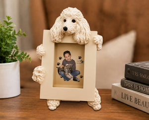 Poodle, White (2 1/2x3 1/2) Small Photo Frame: Ceramic
