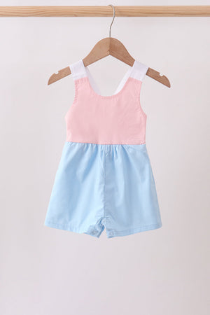 Pink & blue ruffle bow bubble