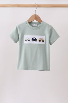 Green vehicle embroidery top