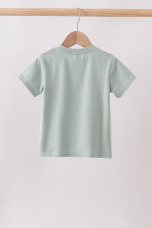 Green vehicle embroidery top