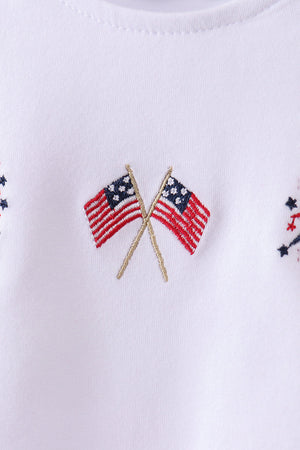 White flag fireworks embroidery bubble