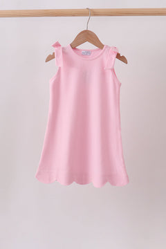 Pink Scalloped Bow Dress