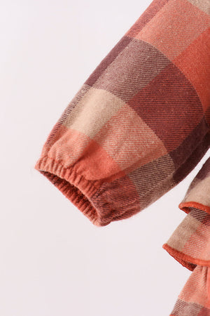 Rust Plaid Ruffle Bubble