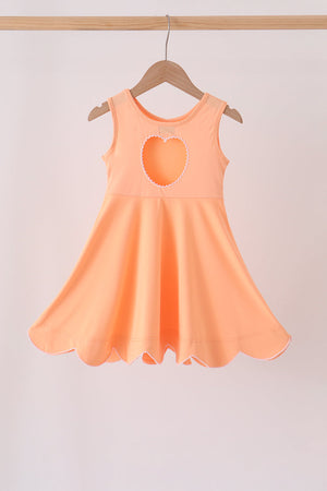 Coral Scalloped Dress