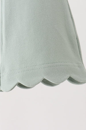 Sage scalloped bell pants