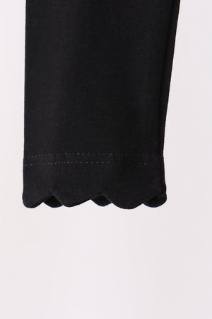 Black scalloped leggings