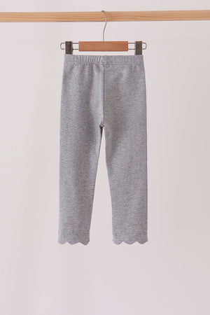 Grey scalloped leggings
