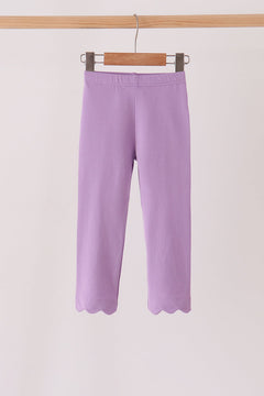 Deep violet scalloped leggings
