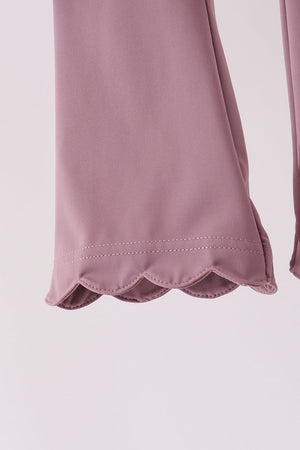 Dusty plum scallped zipper active set