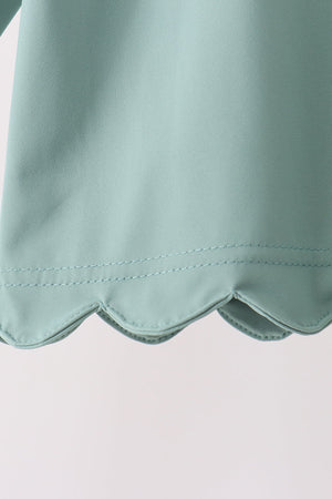 Sage scallped zipper active set