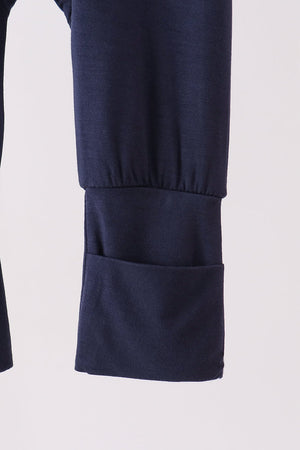 Navy zipper bamboo romper