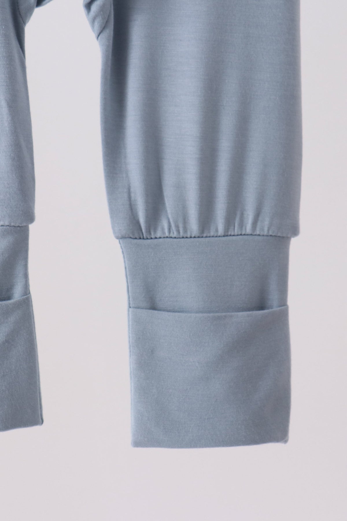 Blue zipper bamboo romper