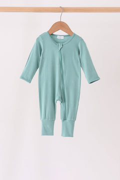 Sage zipper bamboo romper