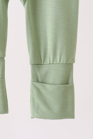 Green zipper bamboo romper