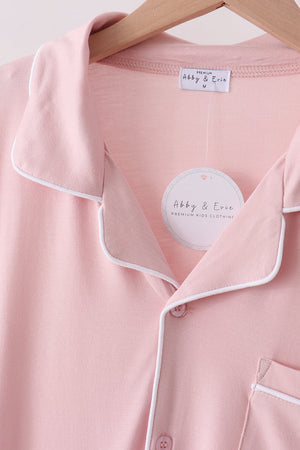 Pink bamboo mom pajama set