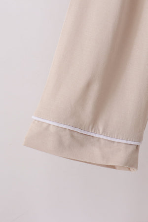 Beige bamboo mom pajama set