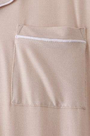 Beige bamboo mom pajama set