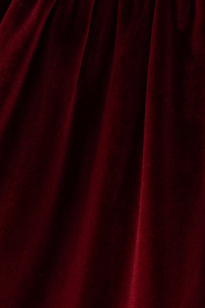 Maroon velvet bow dress