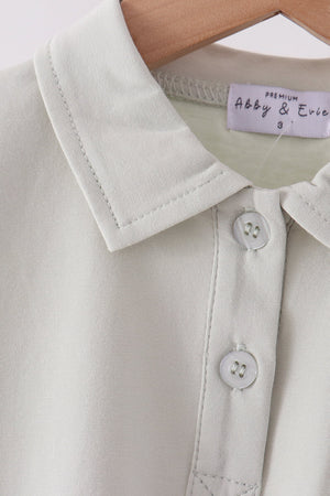 Sage turkey embroidery shirt
