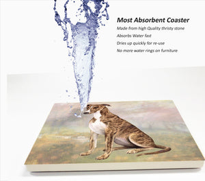 E&S Imports Ceramic Pet Coasters - Greyhound (250-94)