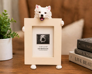 American Eskimo (2 1/2x3 1/2) Small Photo Picture Ceramic Frame from E&S Imports