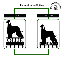 Afghan Hound Personalized Key and Leash Holder -  5 Hooks