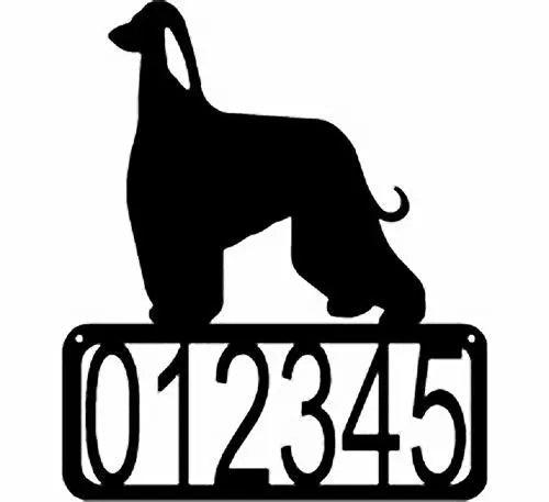 Afghan Hound Dog House Address Sign