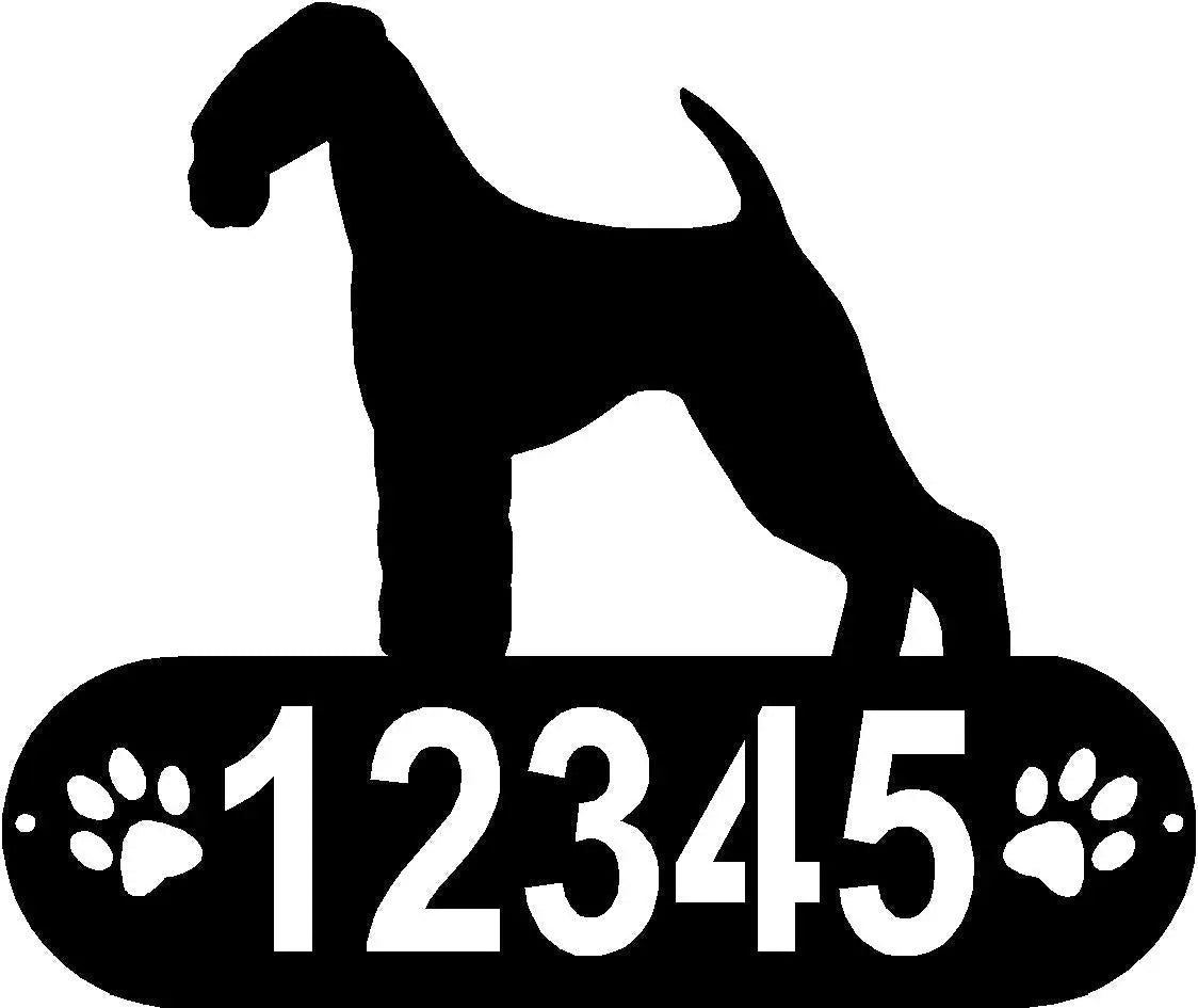 Airedale Terrier Dog PAWS House Address Sign or Name Plaque