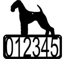 Airedale Terrier Dog House Address Sign