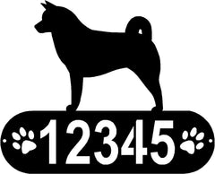Akita Dog PAWS House Address Sign or Name Plaque