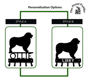Australian Shepherd Personalized Key Hanger and Leash Holder -  5 Hooks
