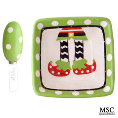 Christmas Bowl With Spreader - Elf Legs (BWEL/6845)