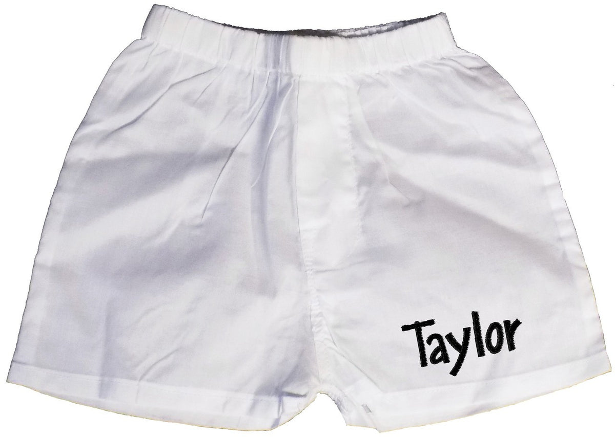 Personalized Infant Boxer Shorts - White