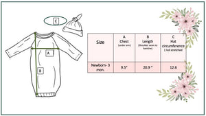 Dino Baby Gown and Hat