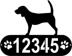 Beagle Dog PAWS House Address Sign or Name Plaque