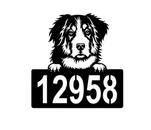 Bernese Mountain Dog Address Sign - Detailed Design with Custom House Numbers