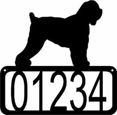 Black Russian Terrier Dog House Address Sign