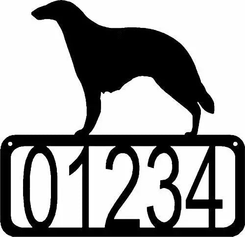 Borzoi Dog House Address Sign