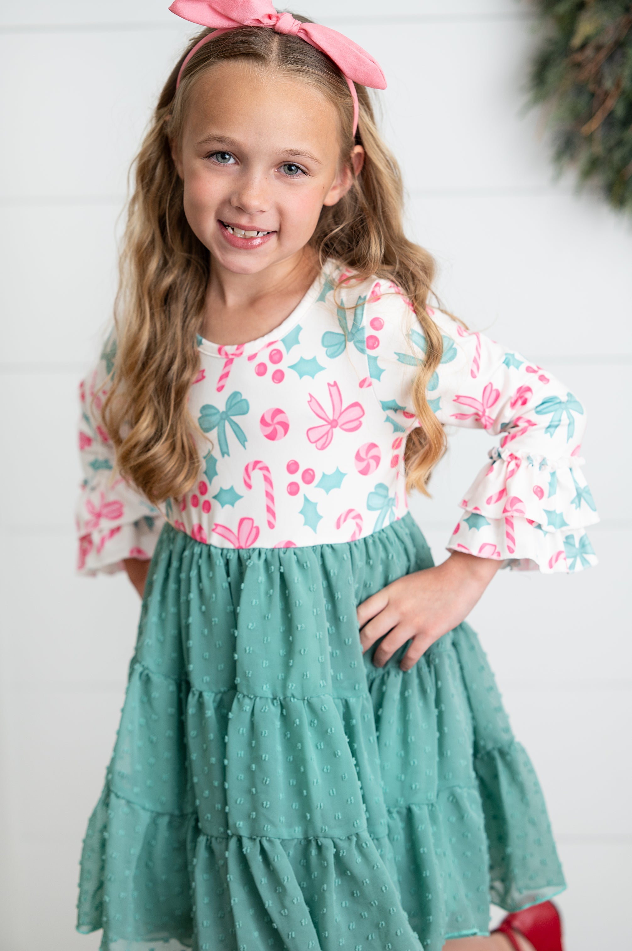 Holiday Swiss Dot Bow Dress
