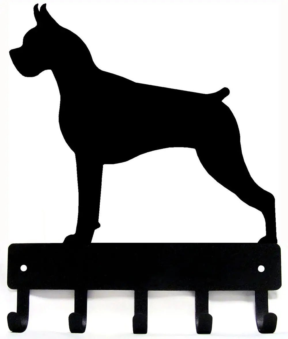 Boxer Dog Key Rack and Leash Holder