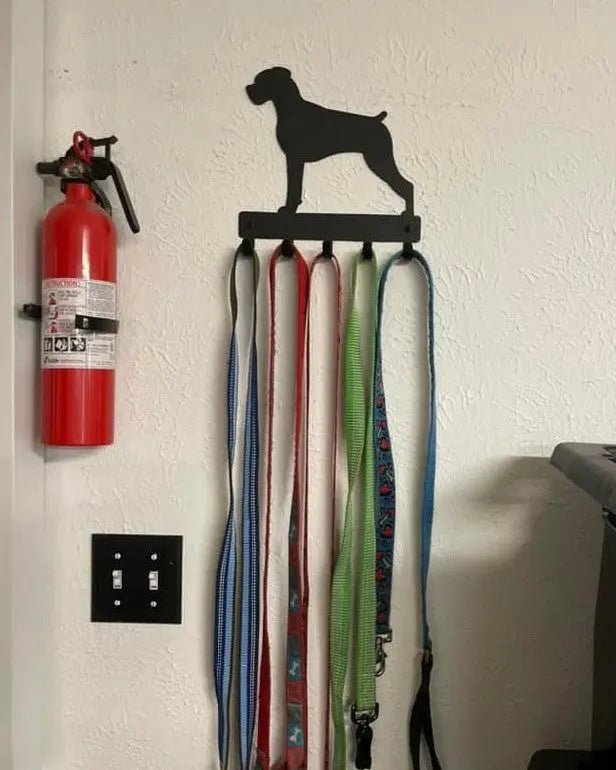 Boxer Dog Key Rack and Leash Holder